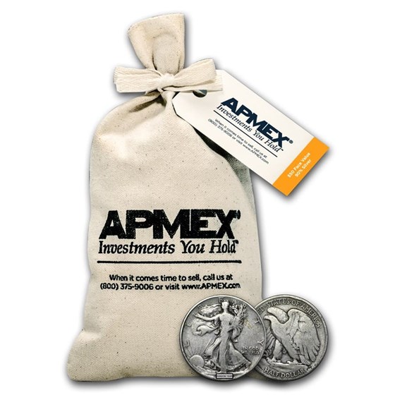 90% Silver Walking Liberty Half Dollars $50 Face Value Bag 90% Silver Walking Liberty Half Dollars $50 Face Value Bag